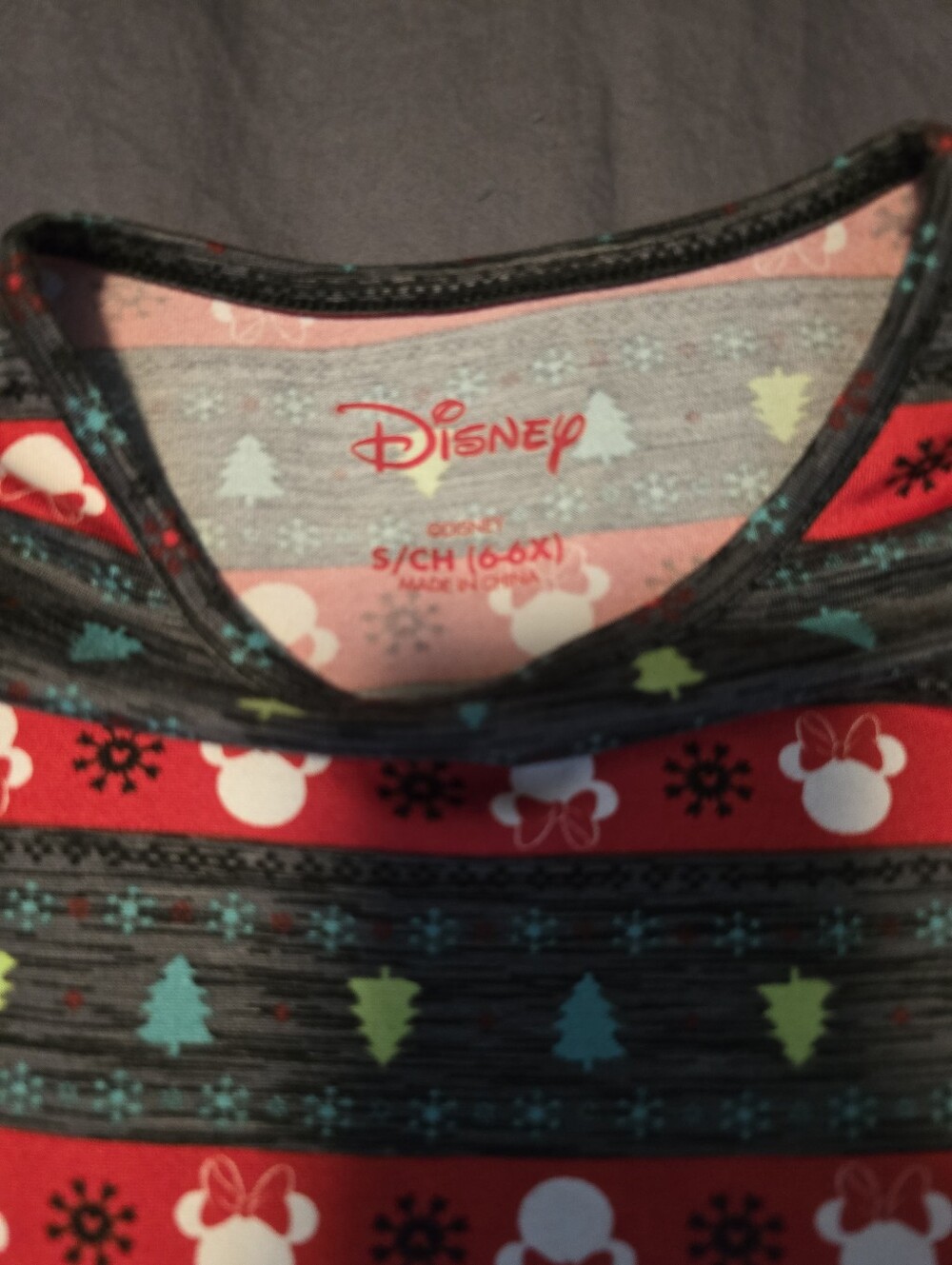 Disney Girls' Red & Black Holiday Stripe Dress - Picture 3 of 3